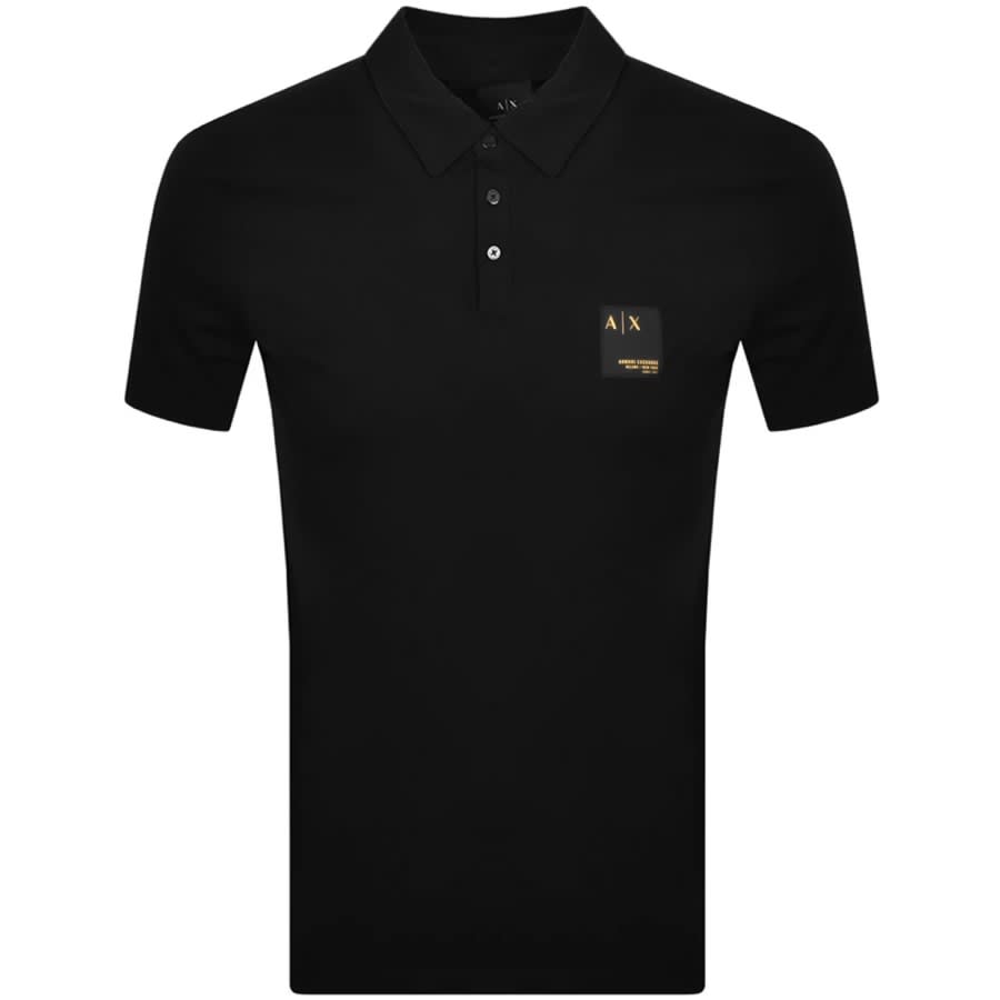 Alternative Image for ProductArmani Exchange Logo Polo T Shirt Black1