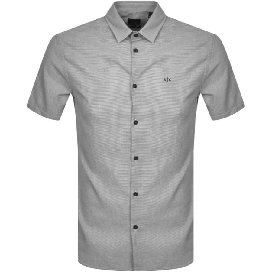 Alternative Image for ProductArmani Exchange Checked Short Sleeve Shirt Black1