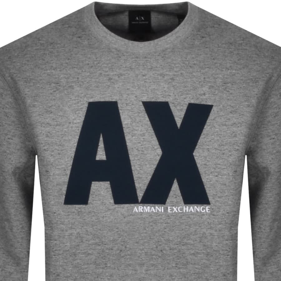 Alternative Image for ProductArmani Exchange Crew Neck Logo Sweatshirt Grey2