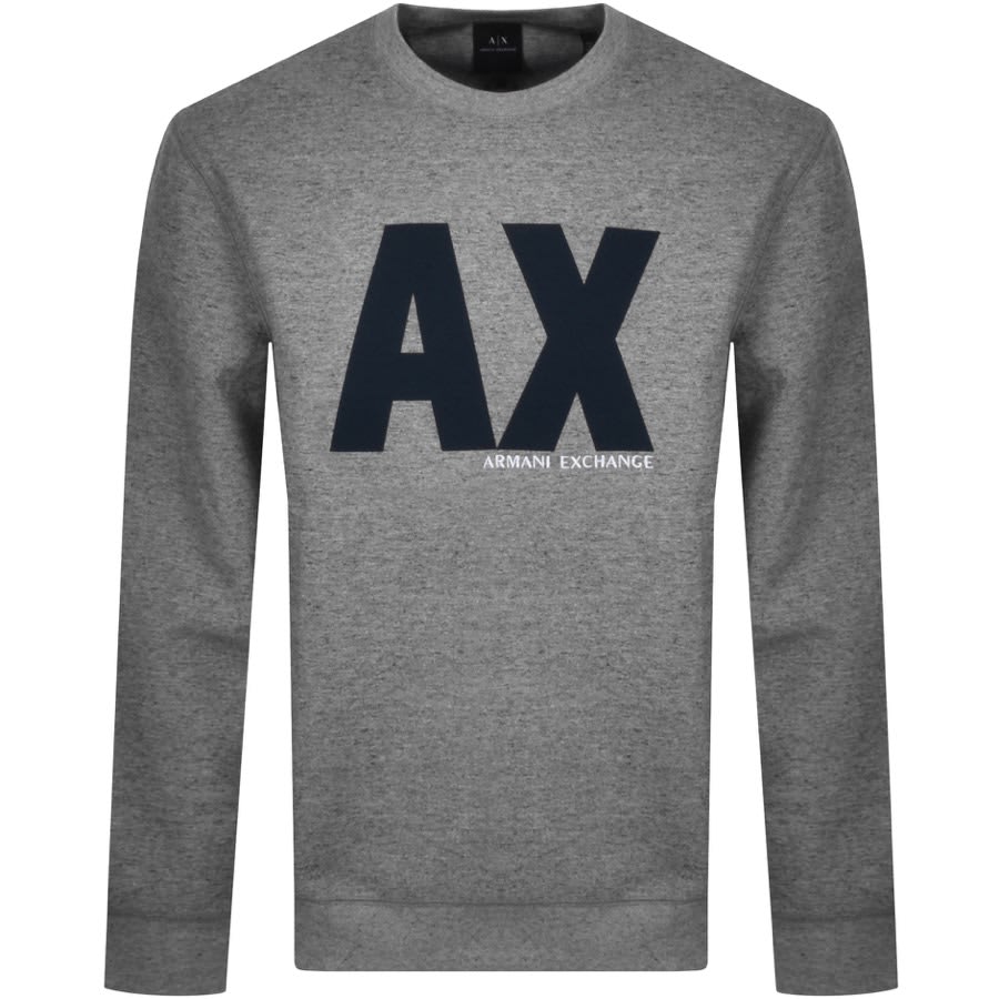 Alternative Image for ProductArmani Exchange Crew Neck Logo Sweatshirt Grey1