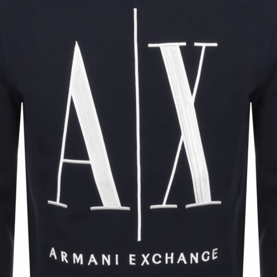 Alternative Image for ProductArmani Exchange Crew Neck Logo Sweatshirt Navy3