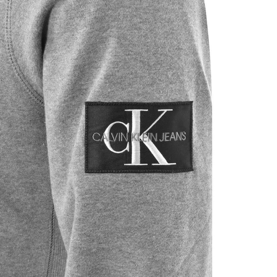 Alternative Image for ProductCalvin Klein Jeans Crew Neck Logo Sweatshirt Grey3