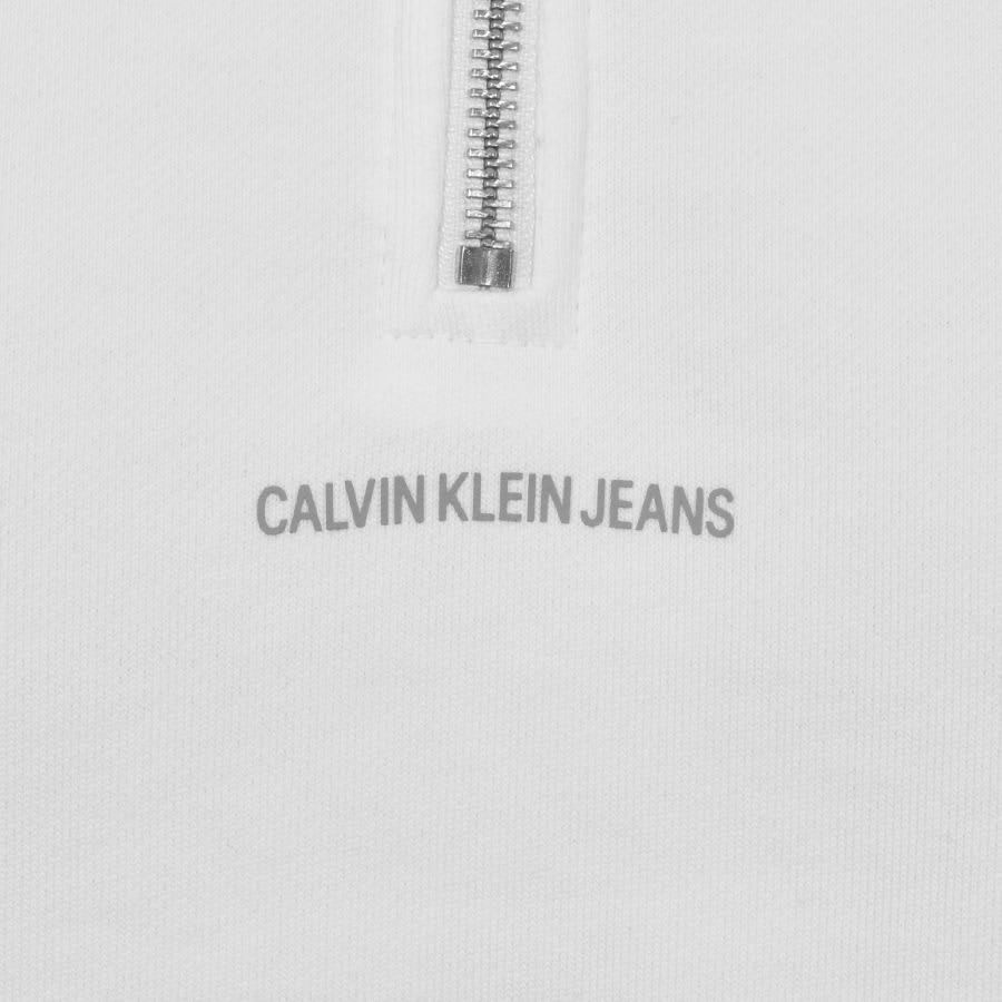 Alternative Image for ProductCalvin Klein Jeans Half Zip Jacquard Hoodie White3