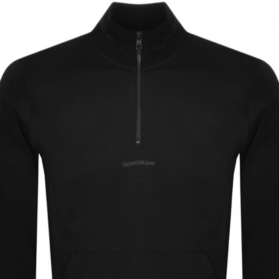 Alternative Image for ProductCalvin Klein Jeans Half Zip Sweatshirt Black2