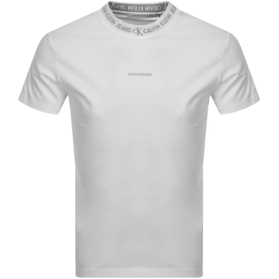 Alternative Image for ProductCalvin Klein Jeans Jacquard T Shirt White1
