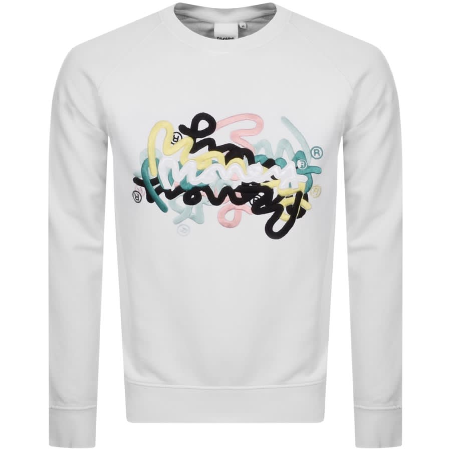 Alternative Image for ProductMoney Splash Logo Crew Neck Sweatshirt White1