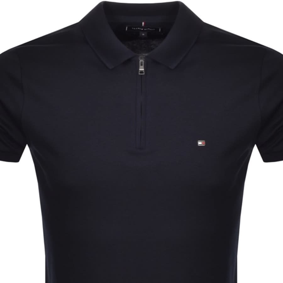 Alternative Image for ProductTommy Hilfiger Mouline Half Zip Polo T Shirt Navy2