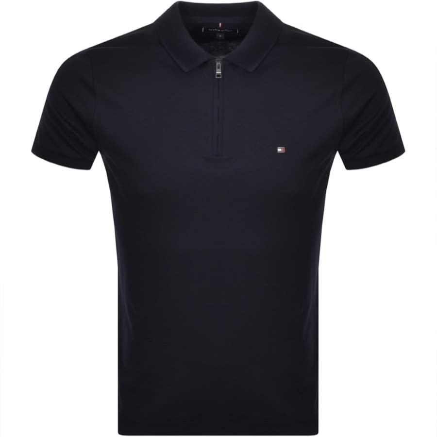Alternative Image for ProductTommy Hilfiger Mouline Half Zip Polo T Shirt Navy1