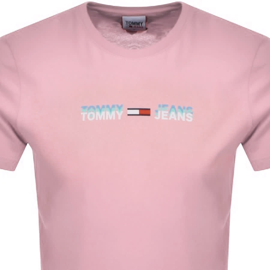 Alternative Image for ProductTommy Jeans Linear Logo T Shirt Pink2