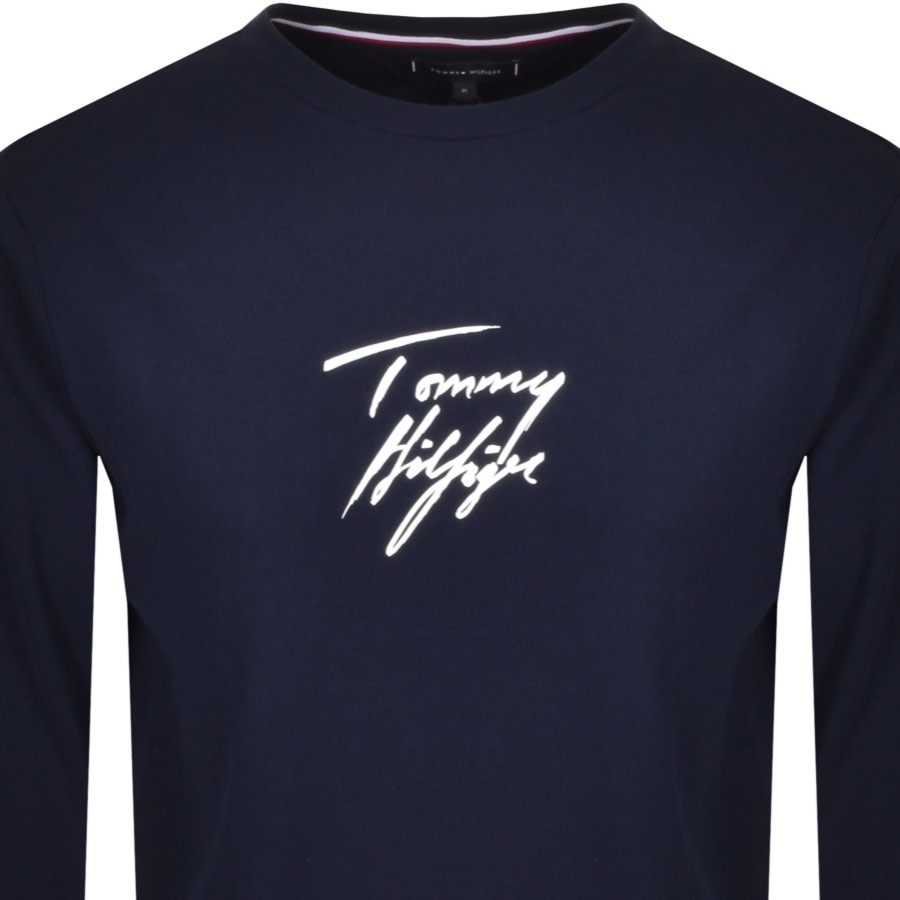 Alternative Image for ProductTommy Hilfiger Logo Crew Neck Sweatshirt Navy2