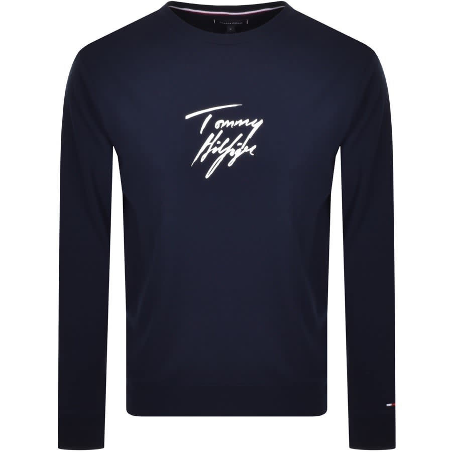 Alternative Image for ProductTommy Hilfiger Logo Crew Neck Sweatshirt Navy1