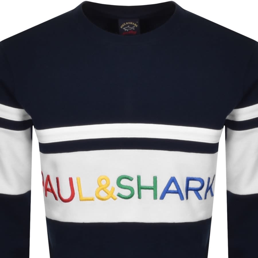 Alternative Image for ProductPaul And Shark Logo Crew Neck Sweatshirt Navy2