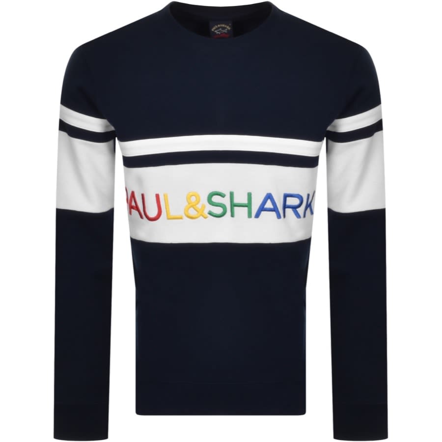 Alternative Image for ProductPaul And Shark Logo Crew Neck Sweatshirt Navy1