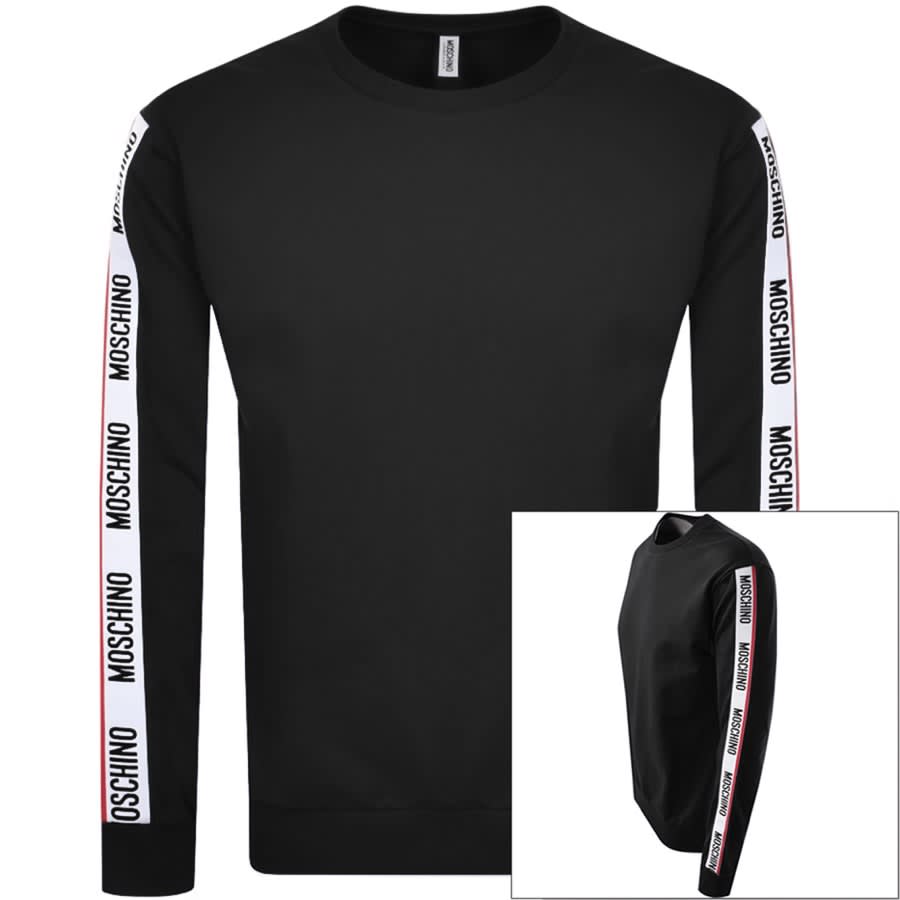 Alternative Image for ProductMoschino Tape Logo Sweatshirt Black1