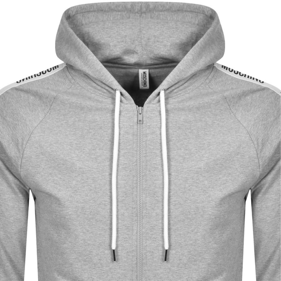 Alternative Image for ProductMoschino Logo Tape Zip Hoodie Grey2