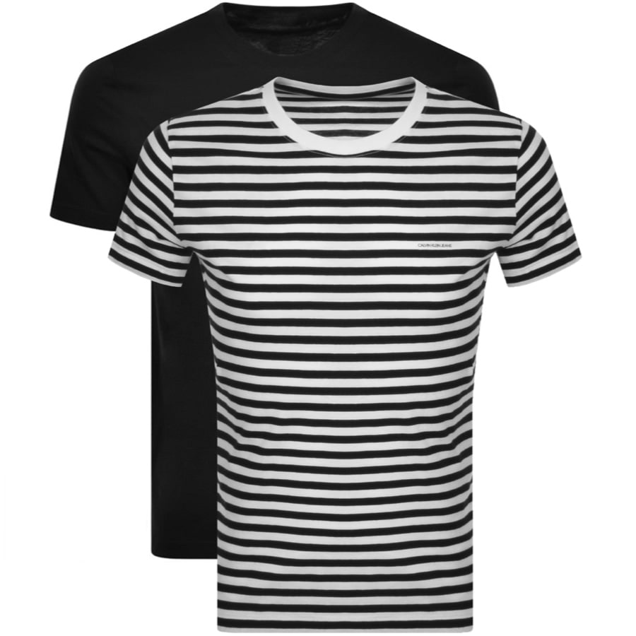 Alternative Image for ProductCalvin Klein Jeans Two Pack Logo T Shirts Black1
