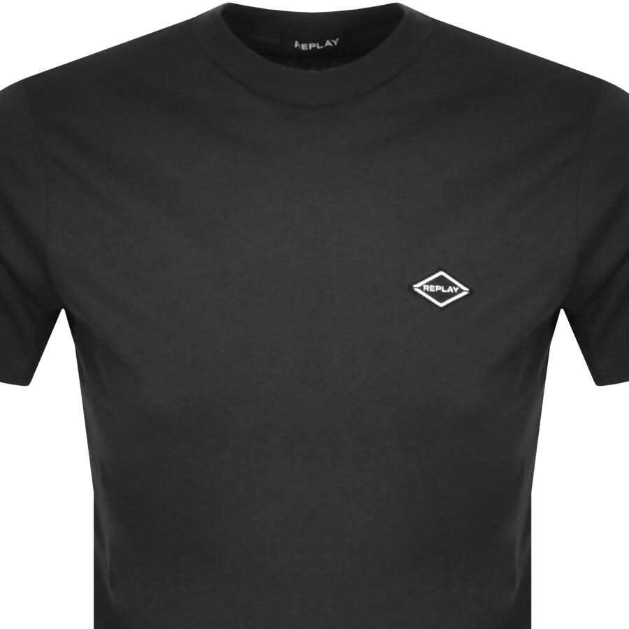 Alternative Image for ProductReplay Logo Crew Neck T Shirt Grey2