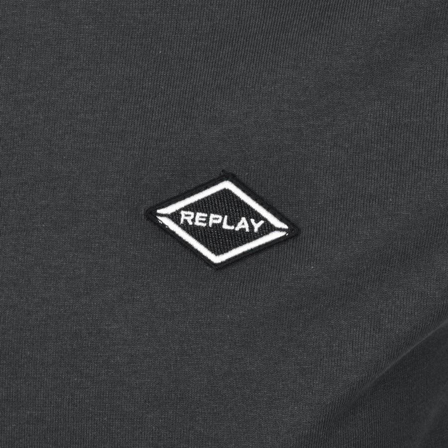 Alternative Image for ProductReplay Logo Crew Neck T Shirt Grey3