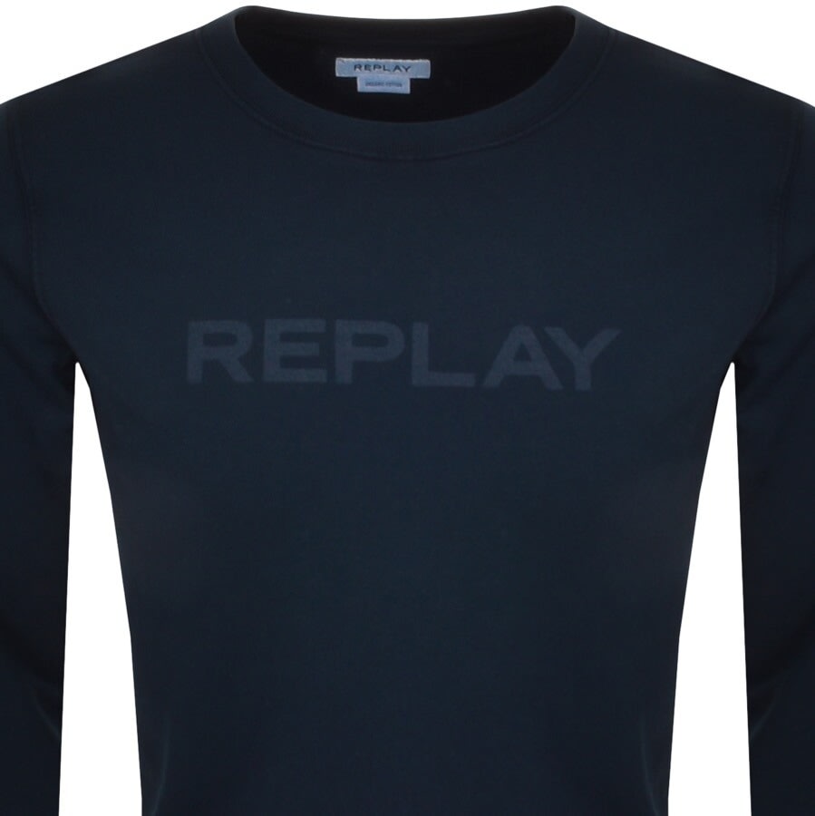 Alternative Image for ProductReplay Crew Neck Logo Sweatshirt Navy2