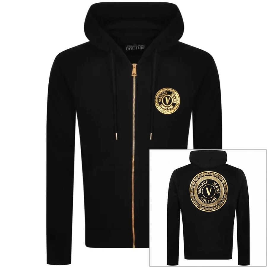 Alternative Image for ProductVersace Jeans Couture Full Zip Logo Hoodie Black1