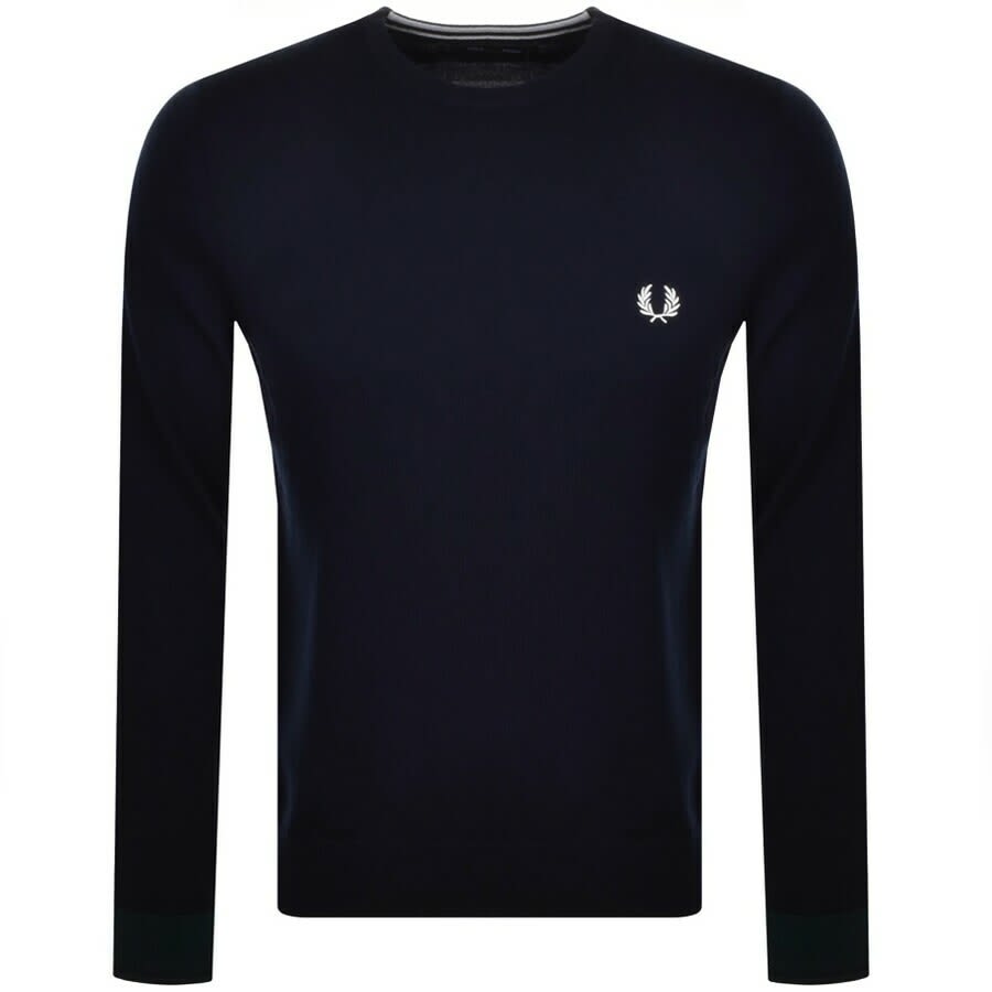 Fred Perry Crew Neck Knit Jumper Black | Mainline Menswear Australia