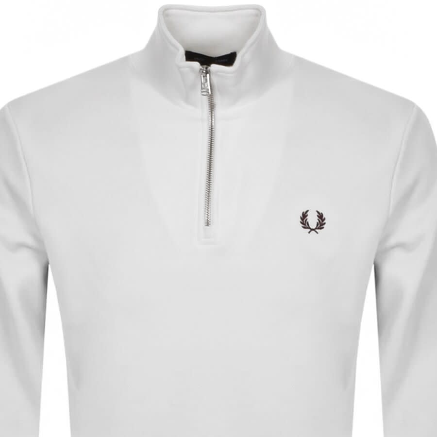 Alternative Image for ProductFred Perry Half Zip Sweatshirt White2