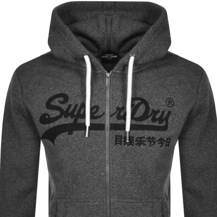Alternative Image for ProductSuperdry Full Zip Logo Hoodie Grey2