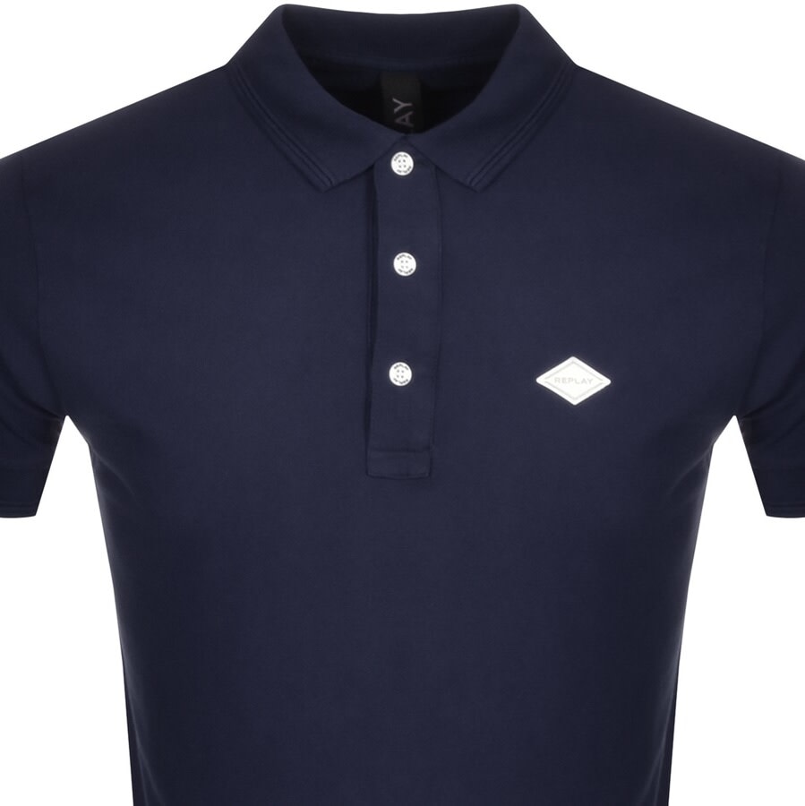 Alternative Image for ProductReplay Short Sleeved Logo Polo T Shirt Navy2