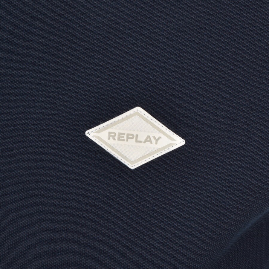 Alternative Image for ProductReplay Short Sleeved Logo Polo T Shirt Navy3