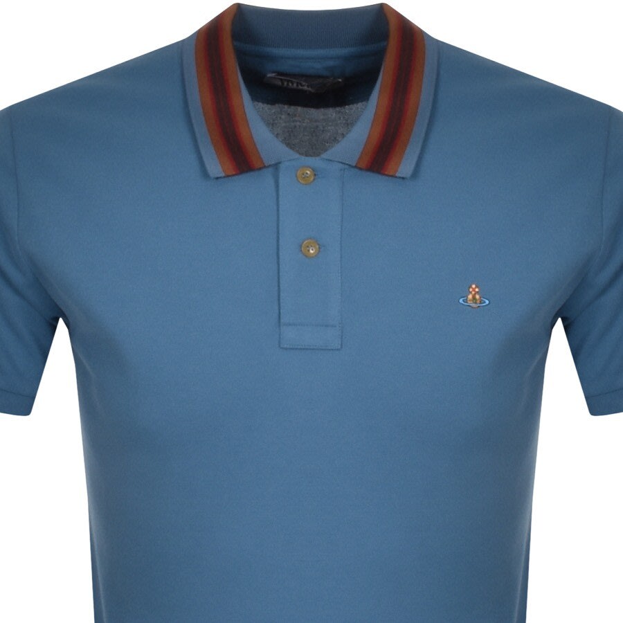 Alternative Image for ProductVivienne Westwood Stripe Collar Polo T Shirt Blue2