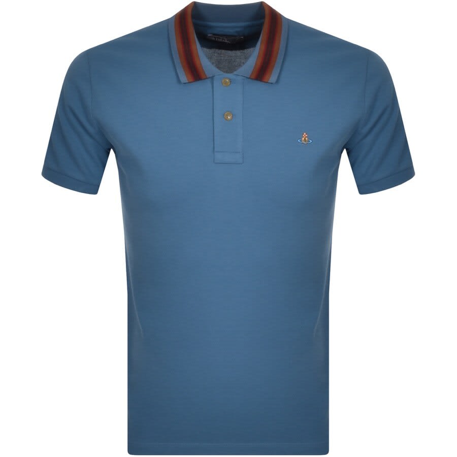 Alternative Image for ProductVivienne Westwood Stripe Collar Polo T Shirt Blue1