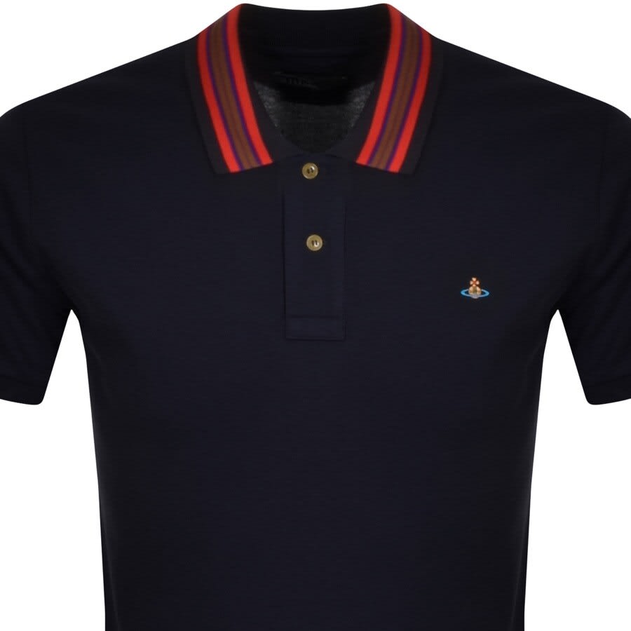 Alternative Image for ProductVivienne Westwood Stripe Collar Polo T Shirt Navy2