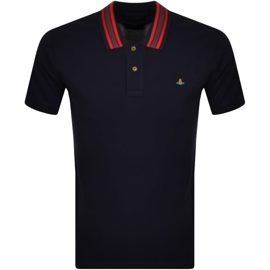 Alternative Image for ProductVivienne Westwood Stripe Collar Polo T Shirt Navy1