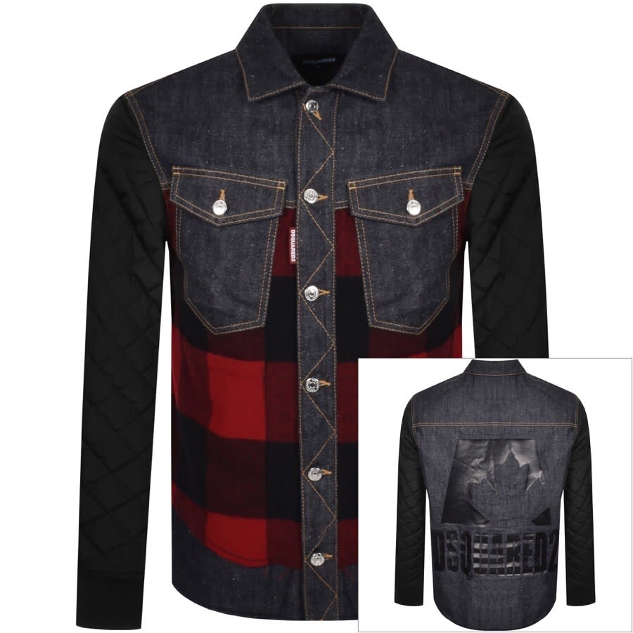 Alternative Image for ProductDSQUARED2 Denim Check Logo Jacket Blue1