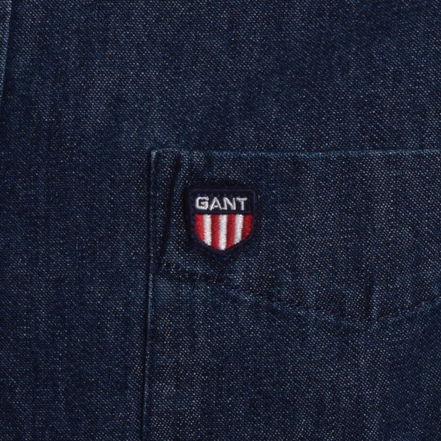 Alternative Image for ProductGant Long Sleeved Denim Retro Shield Shirt Navy3