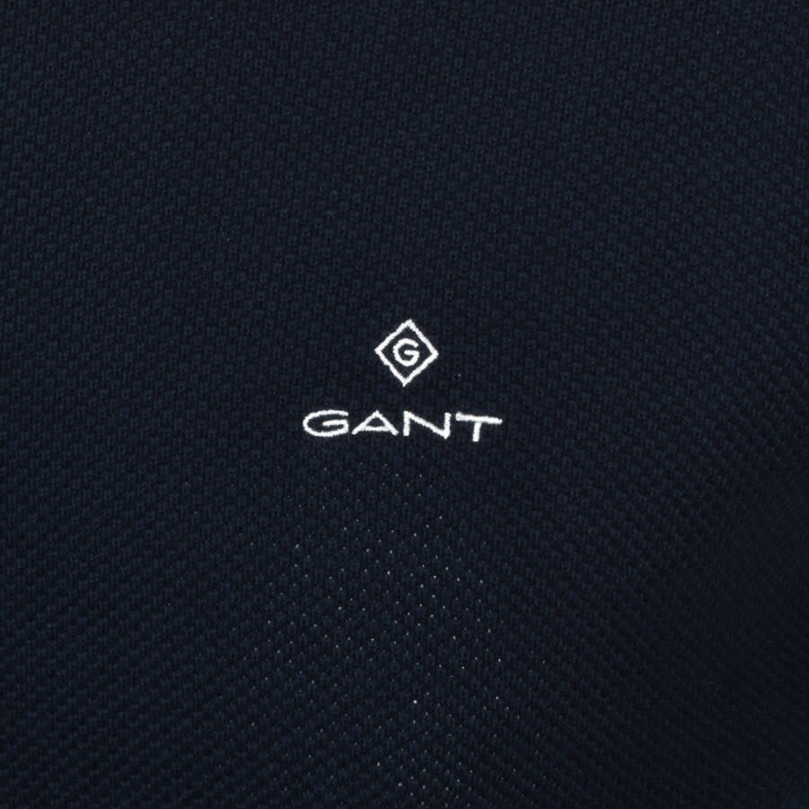 Alternative Image for ProductGant Half Zip Pique Jumper Navy3