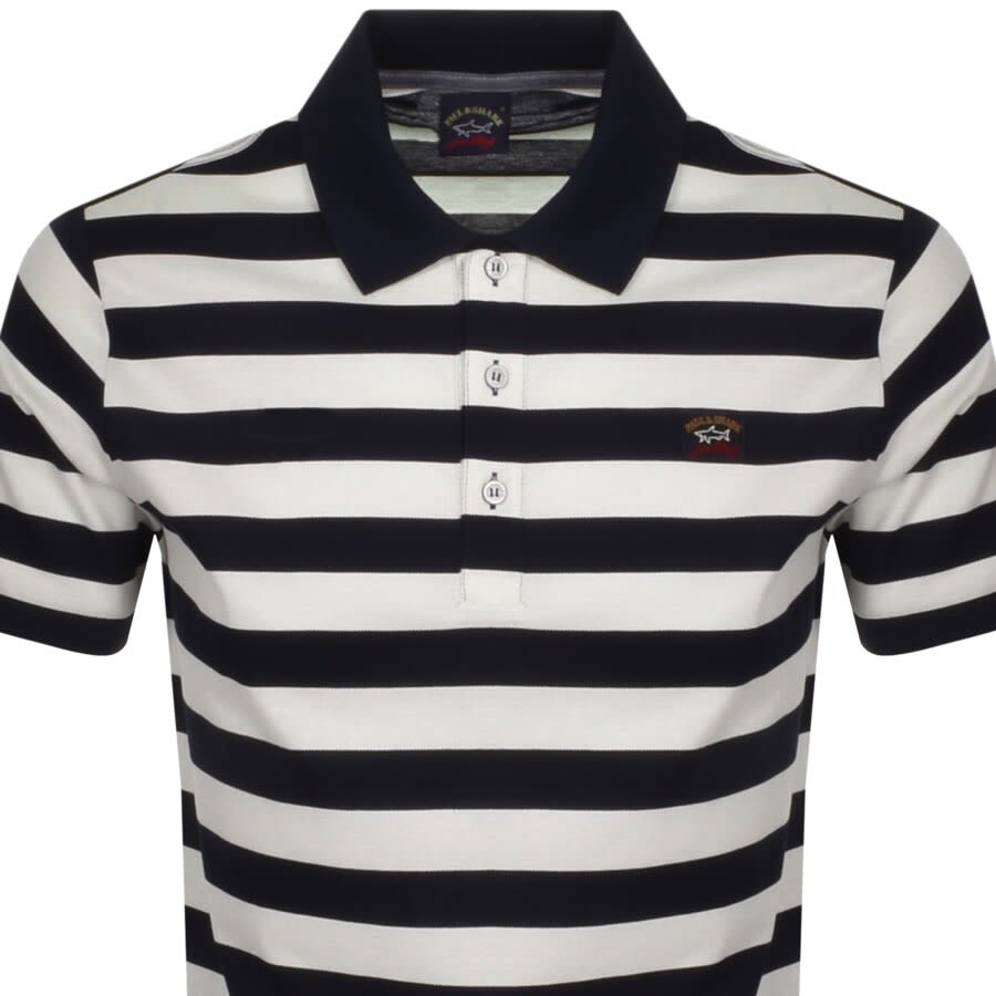 Alternative Image for ProductPaul And Shark Striped Polo T Shirt Navy2