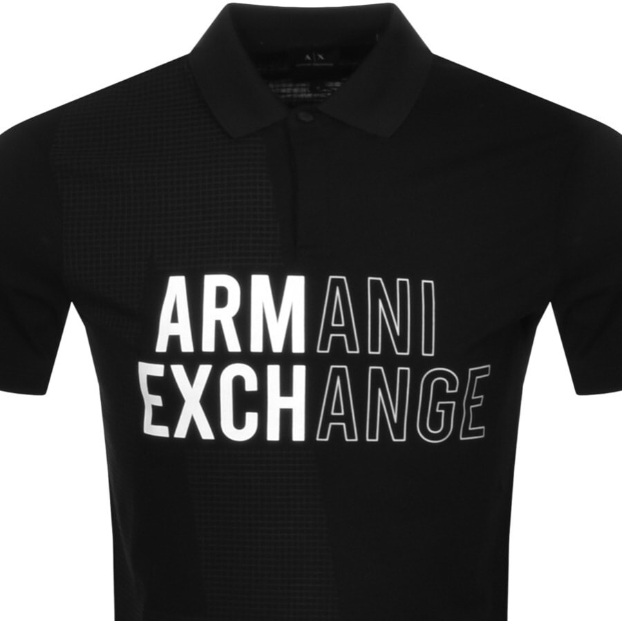 Alternative Image for ProductArmani Exchange Logo Polo T Shirt Black2