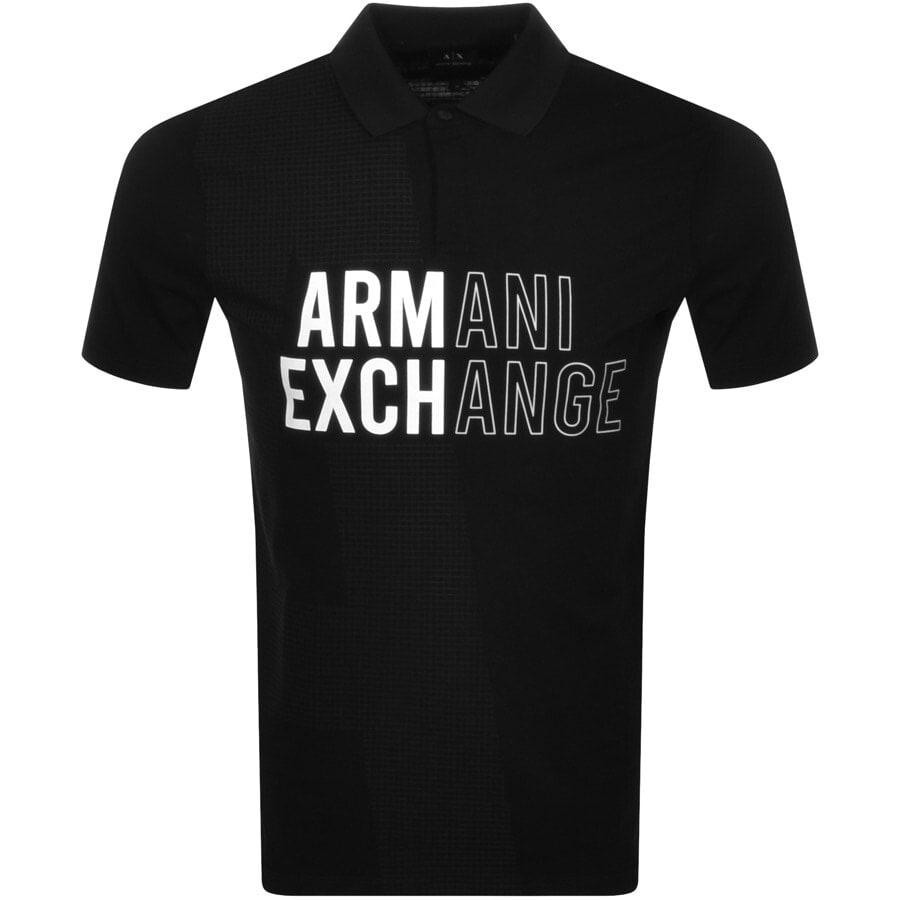 Alternative Image for ProductArmani Exchange Logo Polo T Shirt Black1