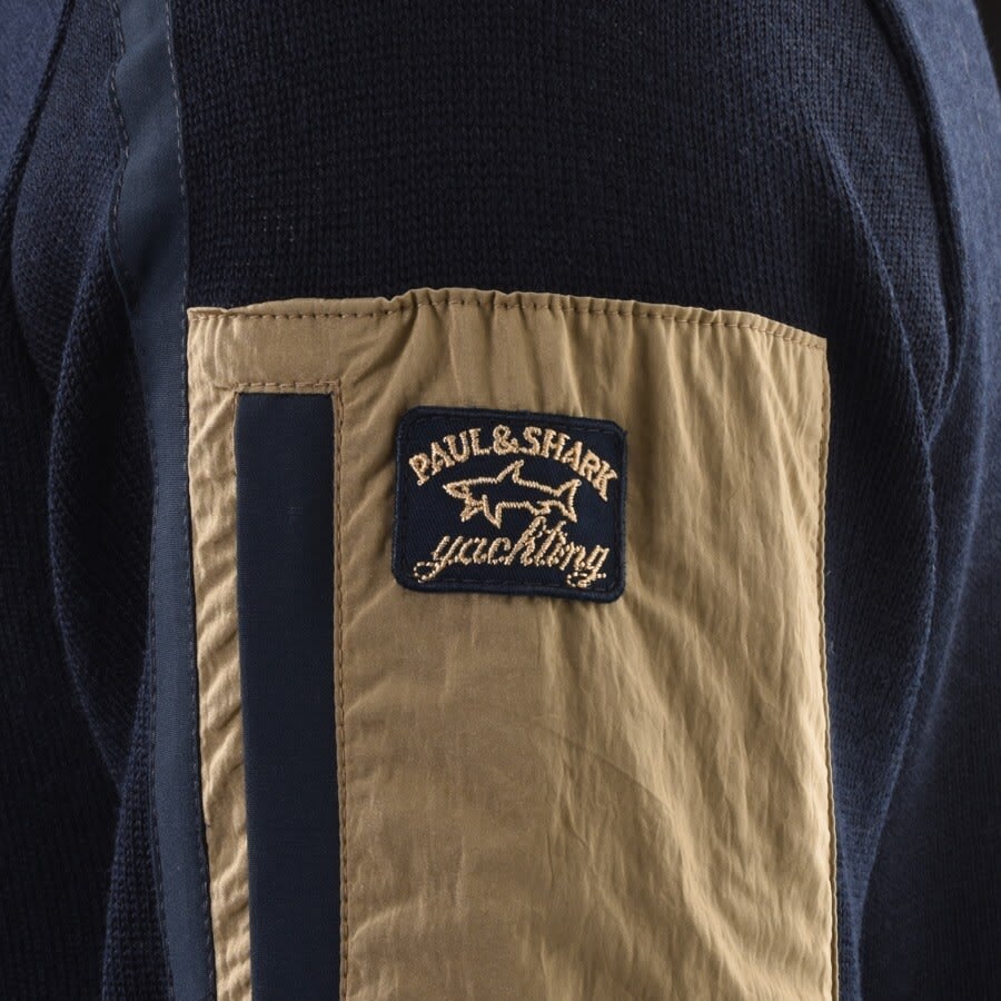 Alternative Image for ProductPaul And Shark Half Zip Knit Jumper Navy3