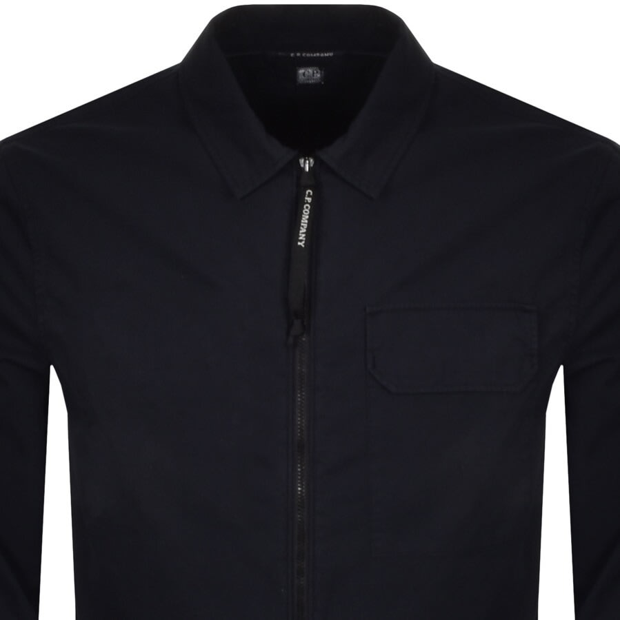 Alternative Image for ProductCP Company Long Sleeved Full Zip Overshirt Navy2