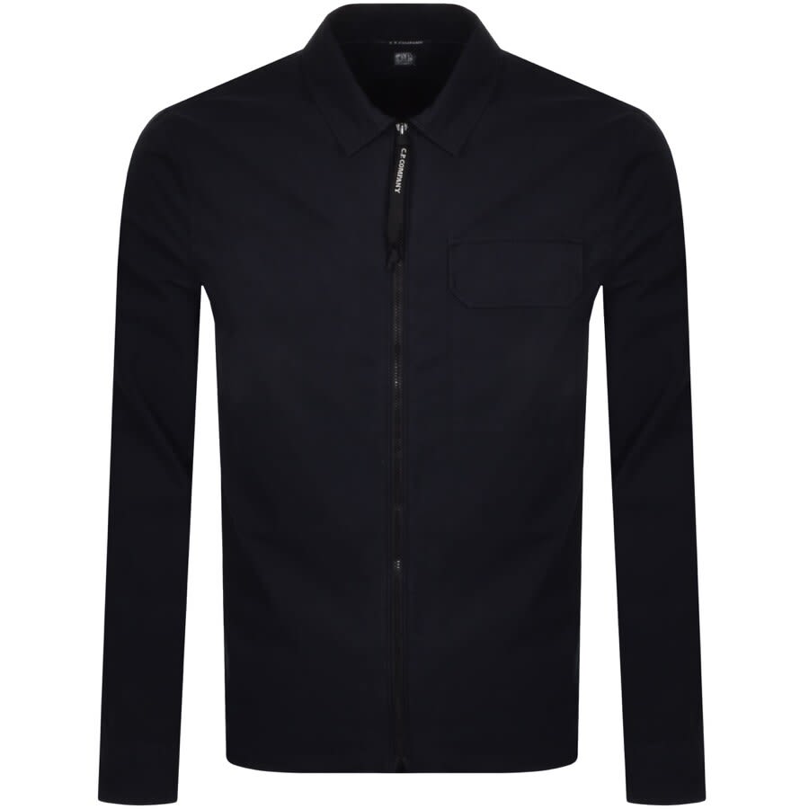 Alternative Image for ProductCP Company Long Sleeved Full Zip Overshirt Navy1