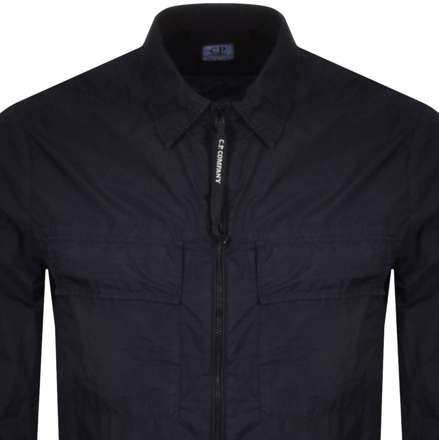 Alternative Image for ProductCP Company Long Sleeved Full Zip Overshirt Navy2