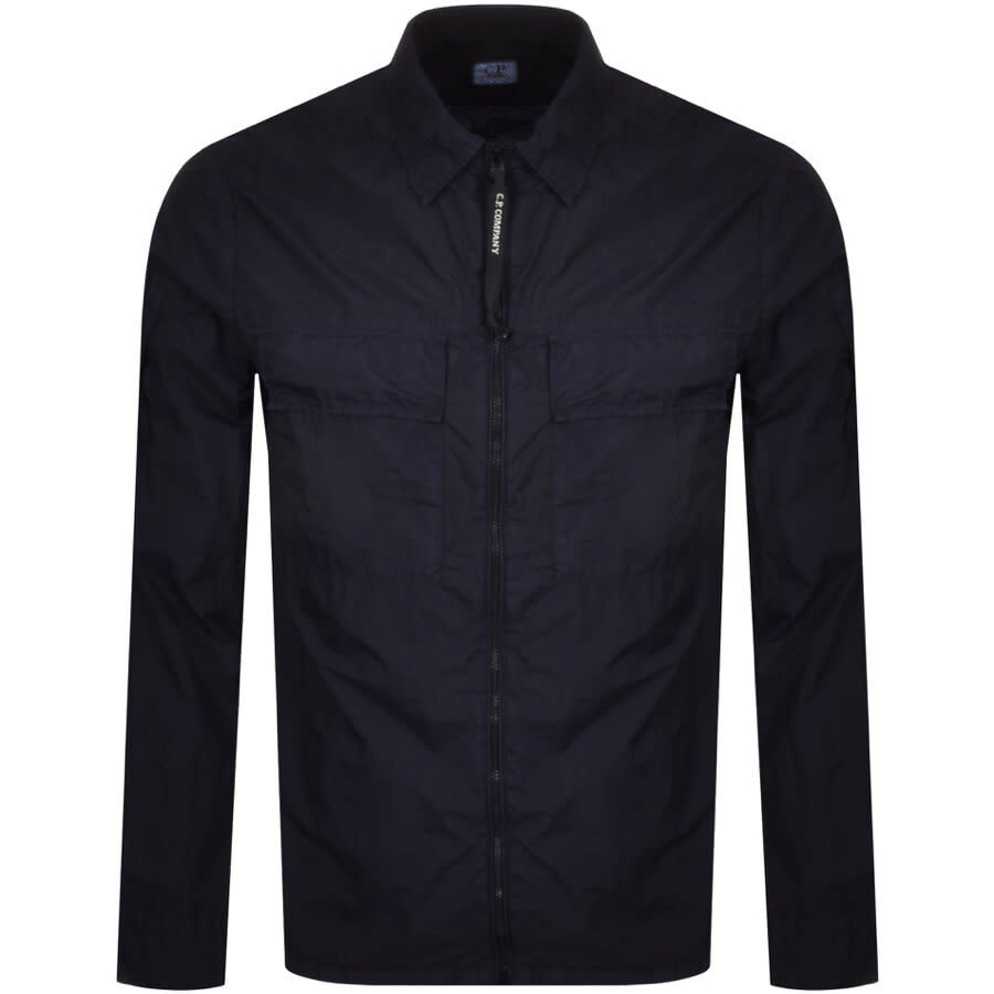 Alternative Image for ProductCP Company Long Sleeved Full Zip Overshirt Navy1