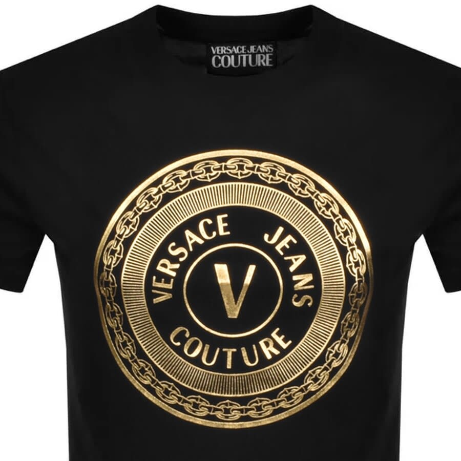 Alternative Image for ProductVersace Jeans Couture Foil Logo T Shirt Black2