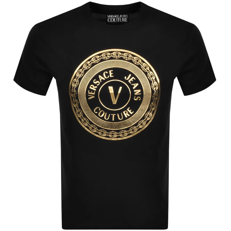 Alternative Image for ProductVersace Jeans Couture Foil Logo T Shirt Black1