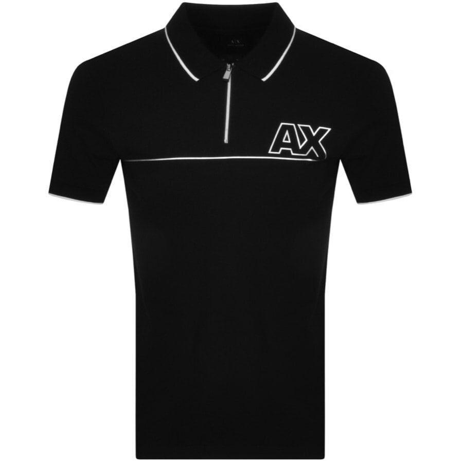 Alternative Image for ProductArmani Exchange Logo Polo T Shirt Black1