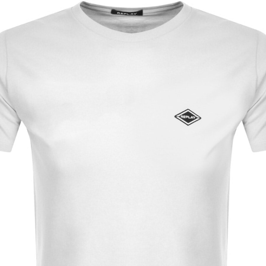Alternative Image for ProductReplay Logo Crew Neck T Shirt White2