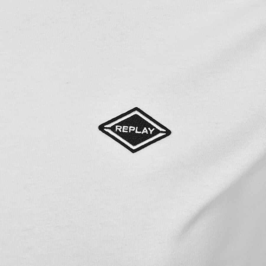 Alternative Image for ProductReplay Logo Crew Neck T Shirt White3