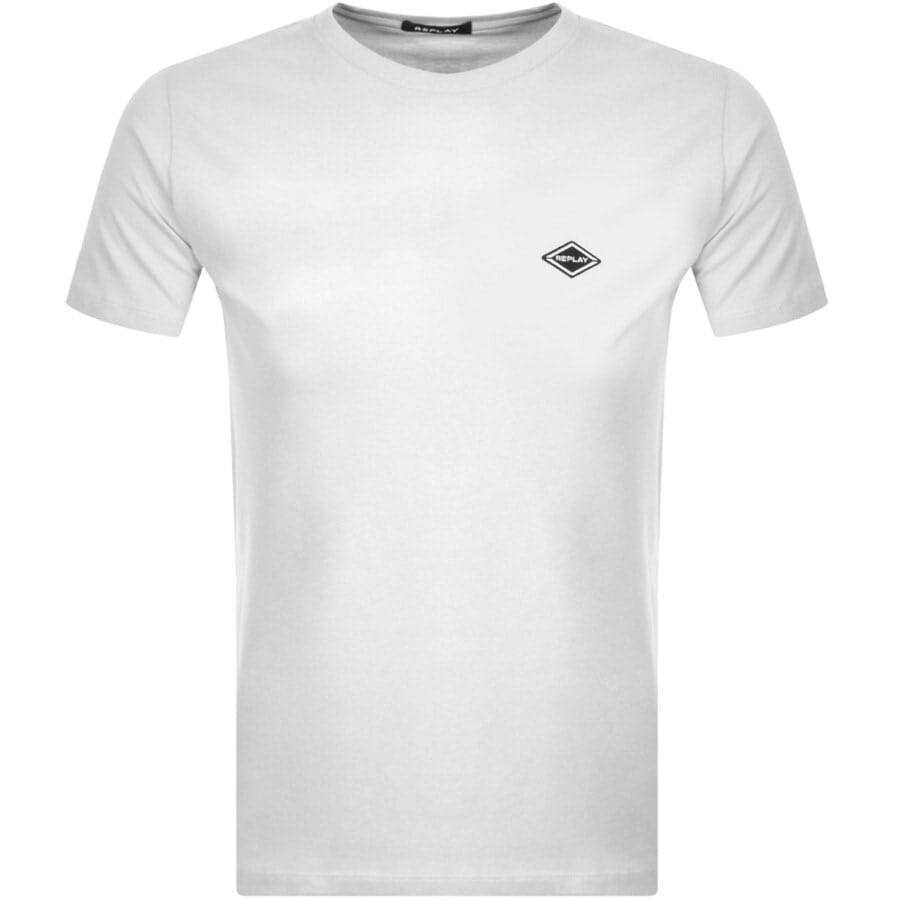 Alternative Image for ProductReplay Logo Crew Neck T Shirt White1
